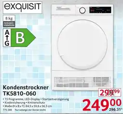 Selgros exquisit Kondenstrockner TK5810-060 Angebot