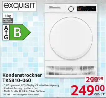 Selgros exquisit Kondenstrockner TK5810-060 Angebot