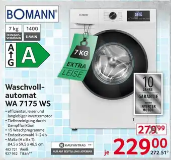 Selgros BOMANN Waschvollautomat WA 7175 WS Angebot