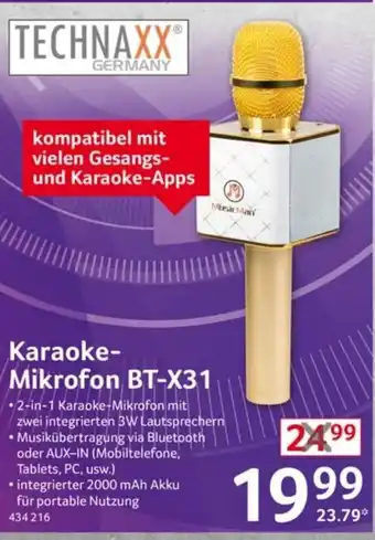 Selgros TECHNAXX Karaoke- Mikrofon BT-X31 Angebot