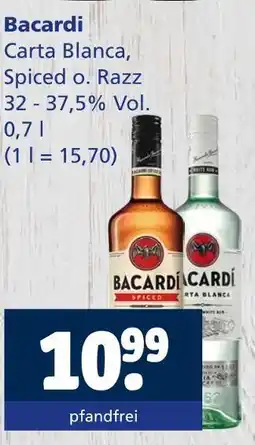 Getränkewelt Bacardi carta blanca oder spiced oder razz Angebot