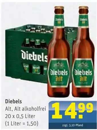 Getränke Arena Diebels alt oder alt alkoholfrei Angebot