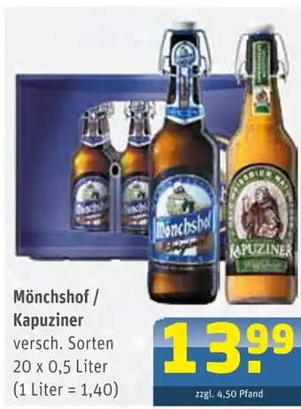 Getränke Arena Mönchshof oder kapuziner Angebot