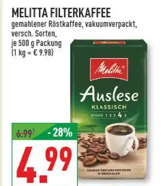 Marktkauf Melitta filterkaffee Angebot