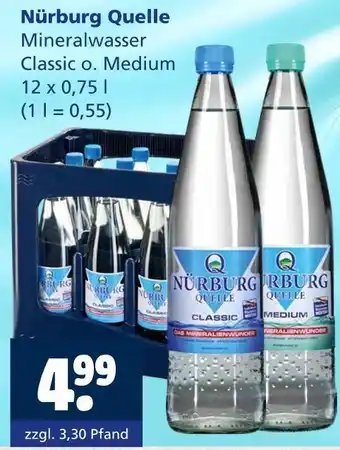 Getränkewelt Nürburg quelle mineralwasser classic o. medium Angebot