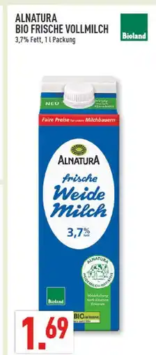 Marktkauf Alnatura bio frische vollmilch Angebot