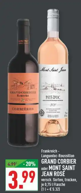 Marktkauf Frankreich - languedoc-roussillon grand corbier oder mont saint jean rosé Angebot