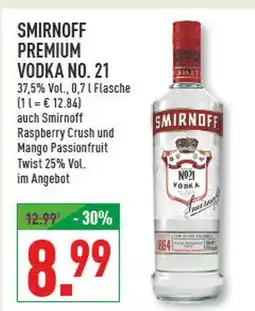 Marktkauf Smirnoff smirnoff premium vodka no. 21 oder smirnoff raspberry crush und mango passionfruit twist Angebot