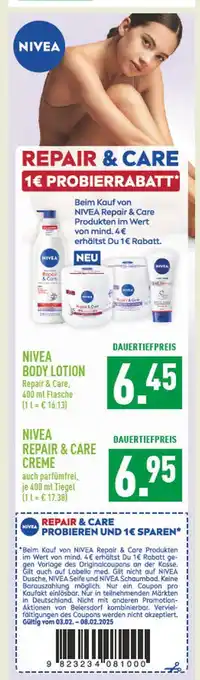 Marktkauf Nivea body lotion repair & care repair & care creme Angebot