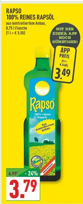 Marktkauf Rapso 100% reines rapsöl Angebot