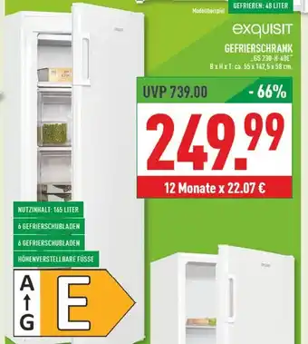 Marktkauf Exquisit gefrierschrank gs 230-h-40e Angebot