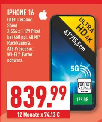 Marktkauf Apple iphone 16 Angebot