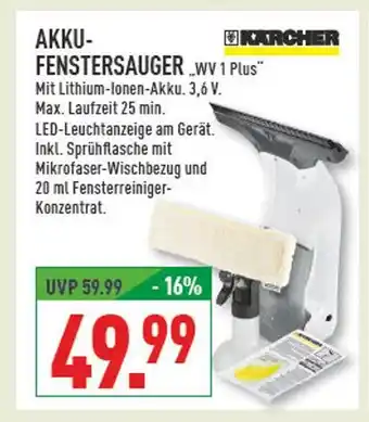 Marktkauf Kärcher akku-fenstersauger wv 1 plus Angebot