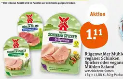 tegut Rügenwalder mühle veganer schinken spicker oder veganer mühlen salami Angebot