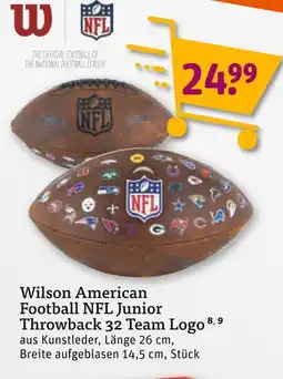 tegut Wilson american football nfl junior throwback 32 team logo Angebot