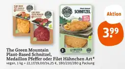 tegut The green mountain plant-based schnitzel, medaillon pfeffer oder filet hähnchen art Angebot