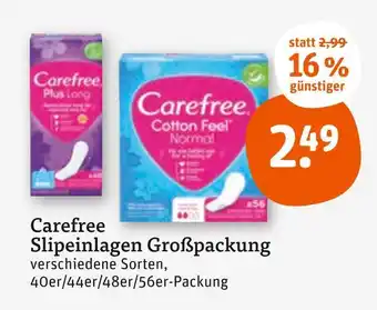 tegut Carefree slipeinlagen großpackung Angebot