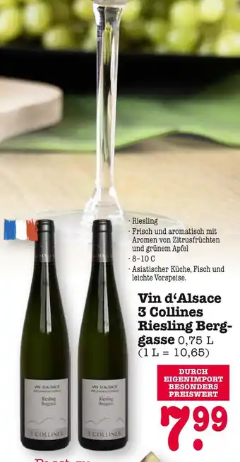 E-Center 3 collines vin d'alsace riesling berggasse Angebot