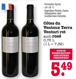 E-Center Venturi côtes du ventoux terra venturi rot oder rosé Angebot