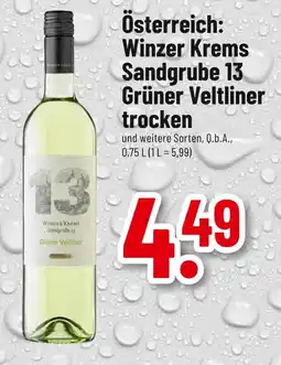 trinkgut Winzer krems sandgrube 13 grüner veltliner trocken Angebot