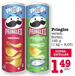 E-Center Pringles original oder sour cream & onion Angebot