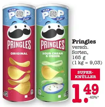 E-Center Pringles original oder sour cream & onion Angebot