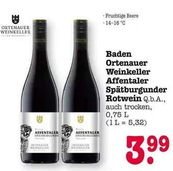 E-Center Ortenauer weinkeller baden ortenauer weinkeller affentaler spätburgunder rotwein Angebot