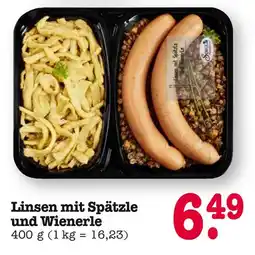 E-Center Linsen mit spätzle und wienerle Angebot