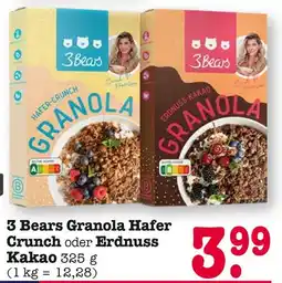 E-Center 3 bears granola hafer crunch oder erdnuss kakao Angebot