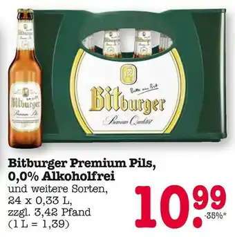 E-Center Bitburger bitburger premium pils oder 0,0% alkoholfrei Angebot