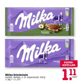 E-Center Milka haselnuss oder alpenmilch Angebot