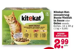 E-Center Kitekat katzennahrung bunte vielfalt in sauce oder gelee Angebot