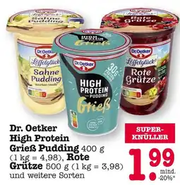 E-Center Dr. oetker high protein grieß pudding oder rote grütze Angebot