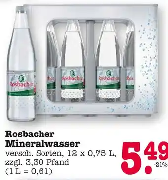 E-Center Rosbacher mineralwasser Angebot