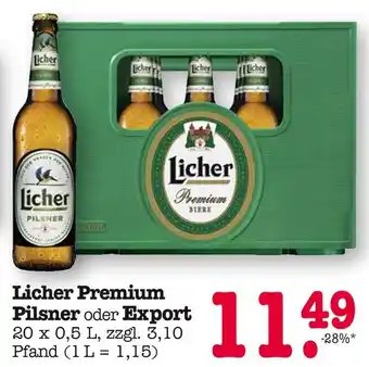 E-Center Licher pilsner oder export Angebot