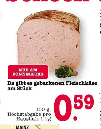 E-Center Gebackenen fleischkäse am stück Angebot