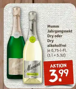 nahkauf Mumm jahrgangssekt dry oder dry alkoholfrei Angebot