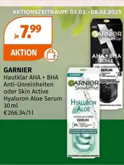 Müller Garnier hautklar aha + bha anti-unreinheiten oder skin active hyaluron aloe serum Angebot