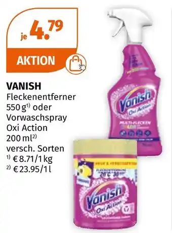 Müller Vanish fleckenentferner oder vorwaschspray oxi action Angebot