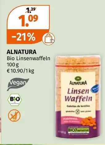 Müller Alnatura bio linsenwaffeln Angebot