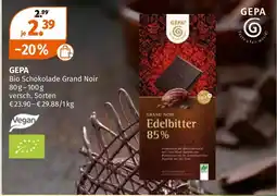 Müller Gepa bio schokolade grand noir Angebot