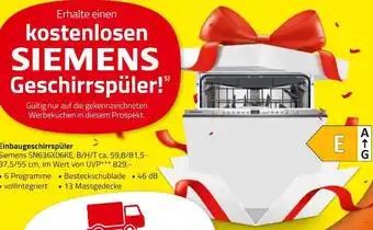 ROLLER Siemens einbaugeschirrspüler sn636x06ke Angebot