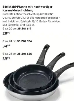 Tchibo Greblon q-line superior edelstahl-pfanne mit hochwertiger keramikbeschichtung Angebot