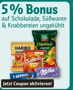 REWE Haribo, chipsfrisch, lorenz, oreo und milka 5% bonus Angebot