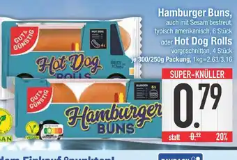 Edeka Gut&günstig hamburger buns oder hot dog rolls Angebot