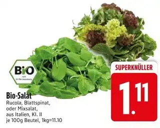 Edeka Bio rucola oder blattspinat Angebot