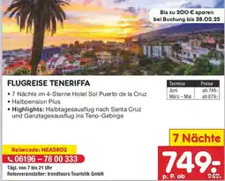 Netto Marken-Discount Flugreise teneriffa Angebot