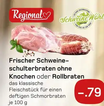 boni Center Schweinewohl frischer schweineschulterbraten ohne knochen oder rollbraten Angebot