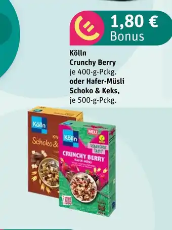 akzenta Kölln crunchy berry oder hafer-müsli schoko & keks Angebot