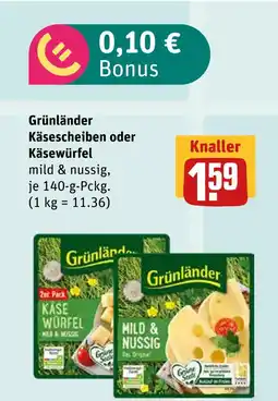 akzenta Grünländer käsescheiben oder käsewürfel Angebot